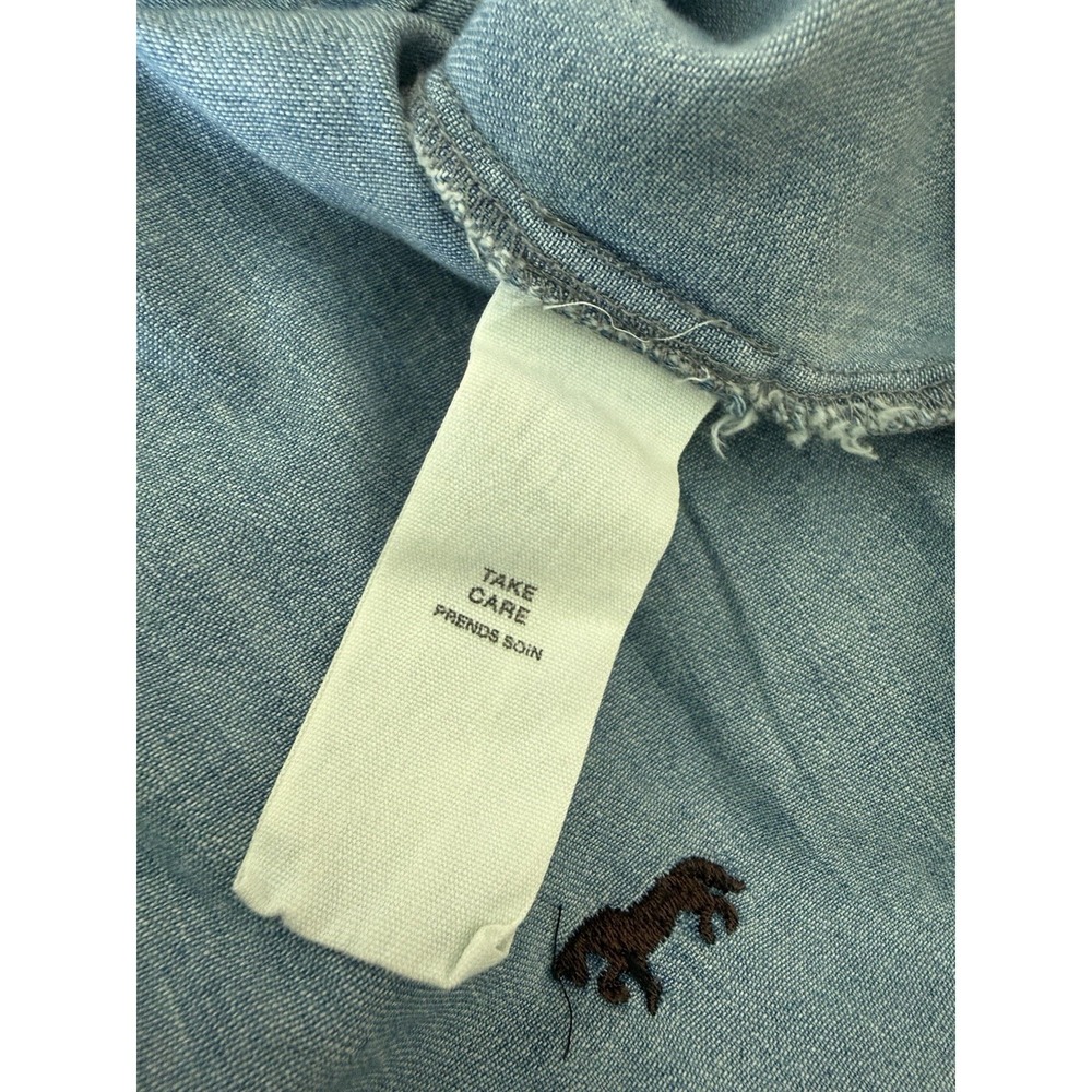 Avec Les Filles Women's Brown Horse Embroidered Chambray Shirt Size XS NEW - Picture 8 of 9